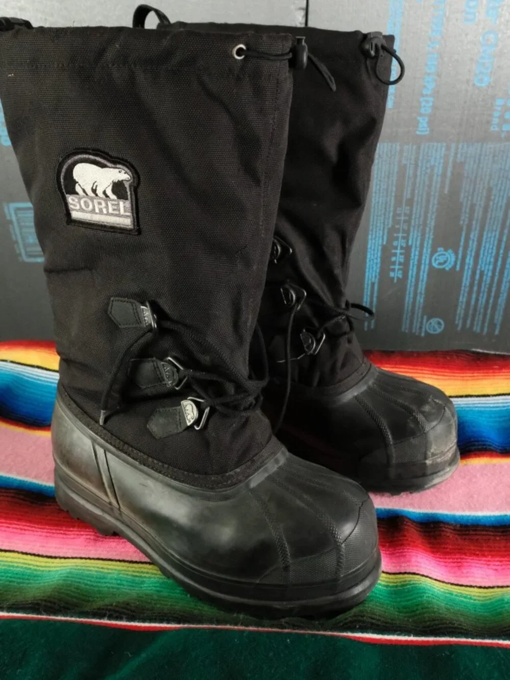 Sorel Winter Boots Womens 10 Black Glacier Insulated Retro - Picture 1 of 10